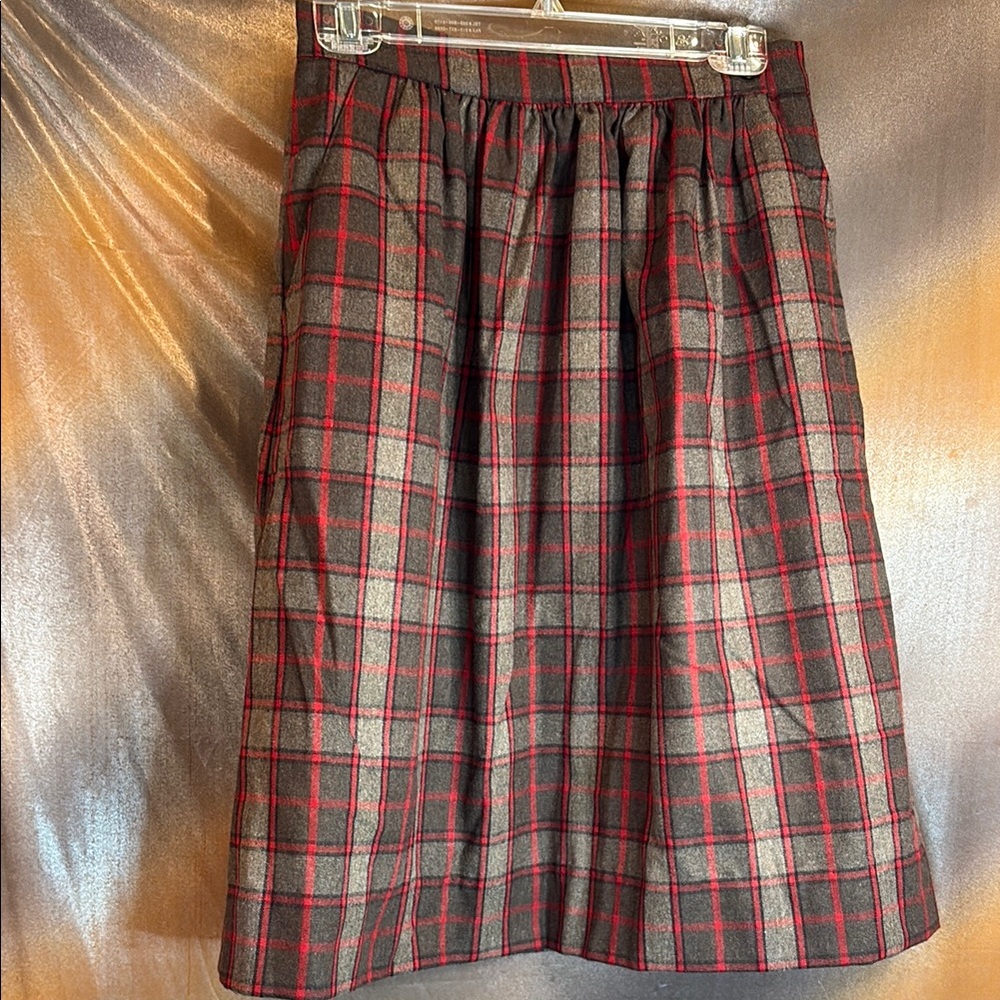 Plaid Women's Skirt - Red and Grayish brown‎ 502